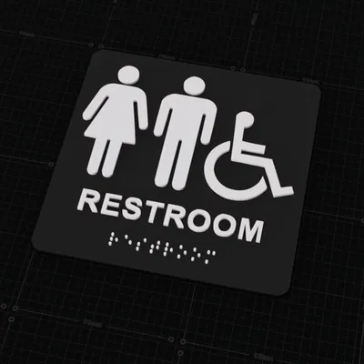 Biển Hiệu Nhà Vệ Sinh Unisex Có Hỗ Trợ Người Khiếm Thị (Braille)