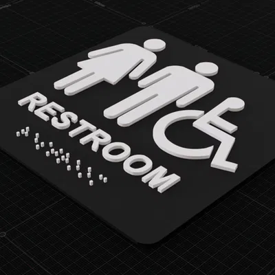Biển Hiệu Nhà Vệ Sinh Unisex Có Hỗ Trợ Người Khiếm Thị (Braille)