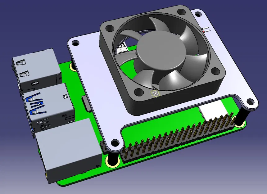 KHUNG GẮN QUẠT 4040 CHO RASPBERRY PI 4B - Image 1