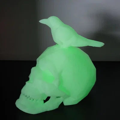 Đầu Lâu Quạ Phong Cách LowPoly