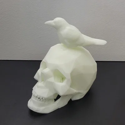 Đầu Lâu Quạ Phong Cách LowPoly