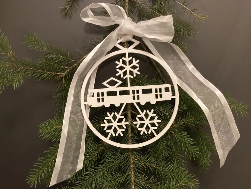 Trang trí xe điện (tram) cây thông Noel - Image 1