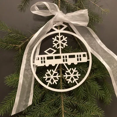 Trang trí xe điện (tram) cây thông Noel