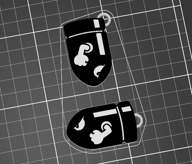 Móc khóa bom kiểu hoạt hình cũ dễ in - Image 2