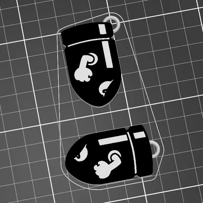 Móc khóa bom kiểu hoạt hình cũ dễ in