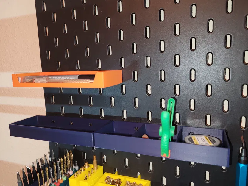 Khay Lowpoly Ikea Skadis có móc hoặc T-Nuts, đáy đặc hoặc lục giác - Image 3