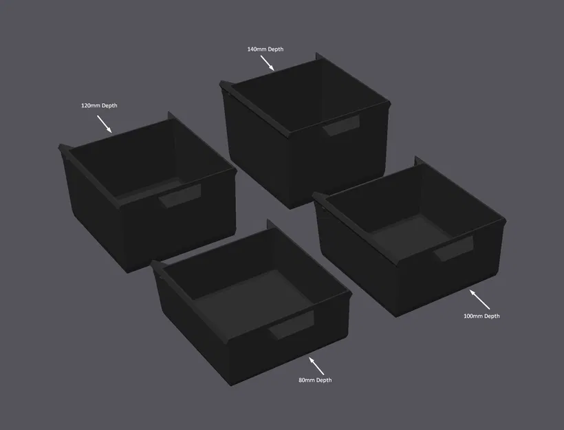 Ngăn Kéo Dưới Bàn - Độ Sâu Lớn (80mm, 100mm, 120mm, 140mm) - Image 1