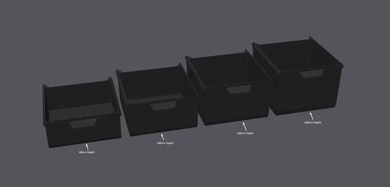 Ngăn Kéo Dưới Bàn - Độ Sâu Lớn (80mm, 100mm, 120mm, 140mm) - Image 2