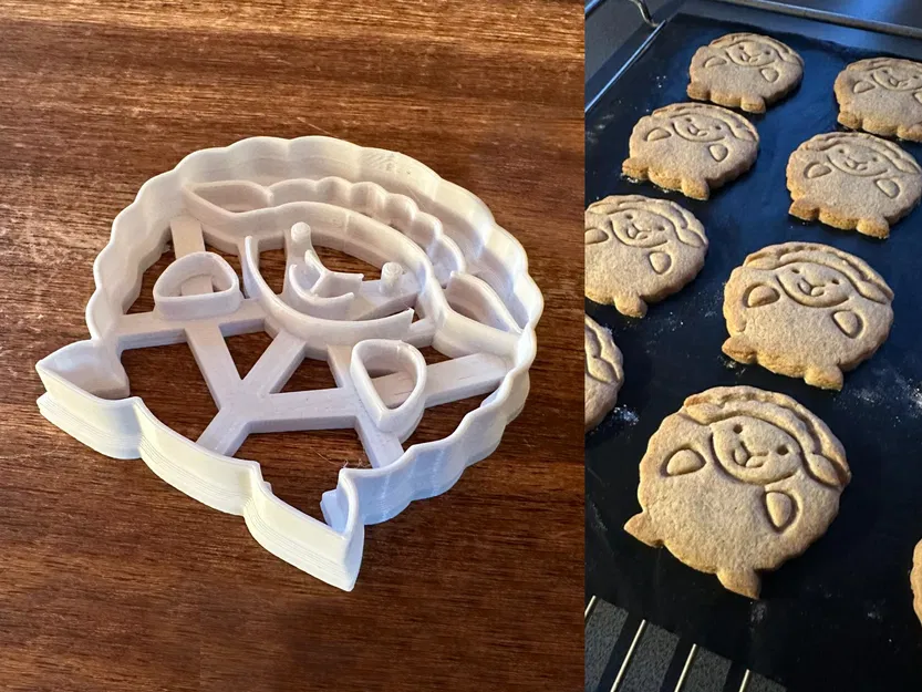 Khuôn Cắt Bánh Quy Hình Cừu Có In Họa Tiết - Image 1