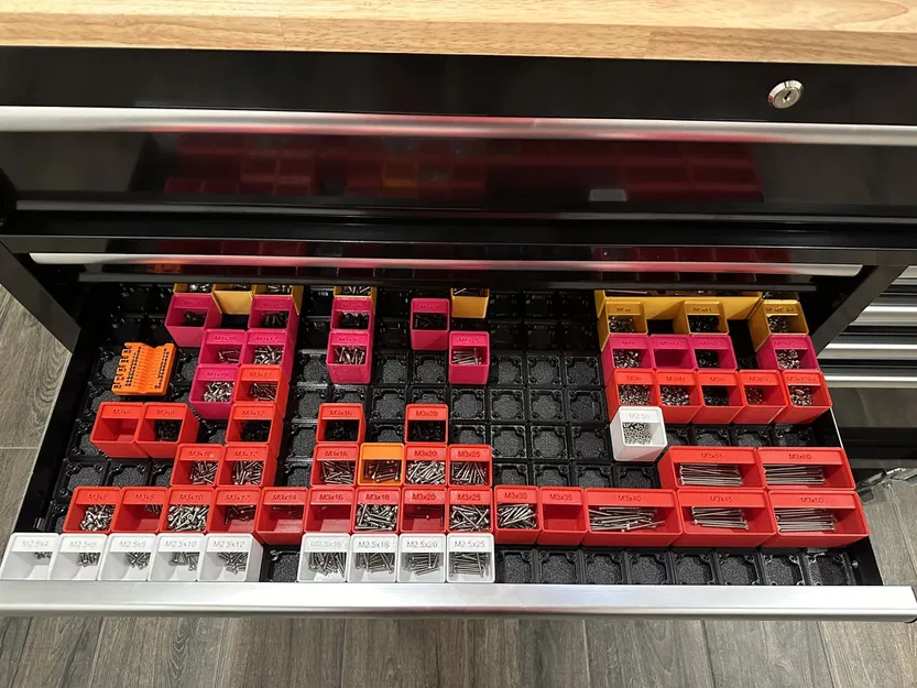 Gridfinity - Khay Đựng Ốc Vít Metric Có Nhãn (M2.5, M3, M4, M5) - Image 1