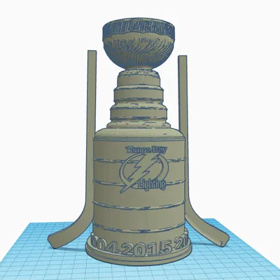 Mô hình Cúp Vô Địch Tampa Bay Lightning Kèm Gậy Khúc Côn Cầu