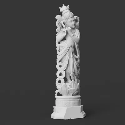 Tượng Krishna Thổi Sáo - Điêu Khắc Gỗ Đàn Hương