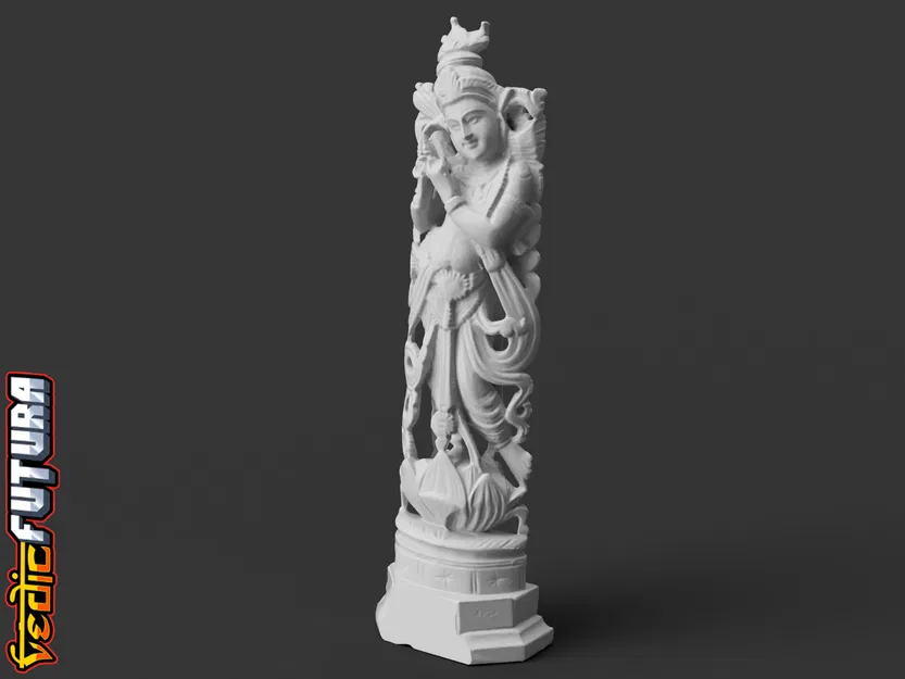 Tượng Krishna Thổi Sáo - Điêu Khắc Gỗ Đàn Hương - Image 3