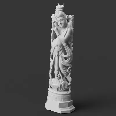 Tượng Krishna Thổi Sáo - Điêu Khắc Gỗ Đàn Hương