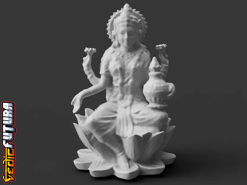 Lakshmi - Nữ thần May mắn, trên đài sen - Image 1