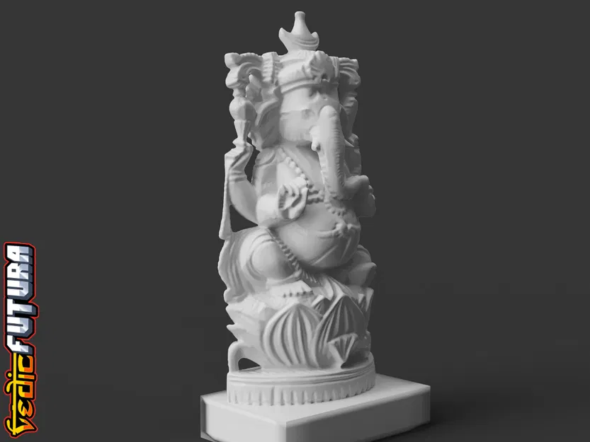 Ganesha Ngự Sen Vương Miện Trăng Lưỡi Liềm - Image 2