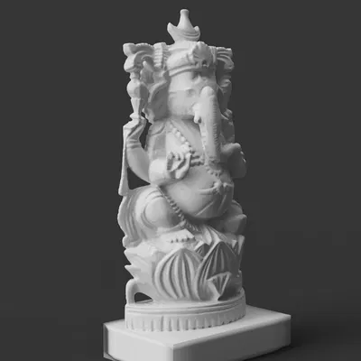 Ganesha Ngự Sen Vương Miện Trăng Lưỡi Liềm