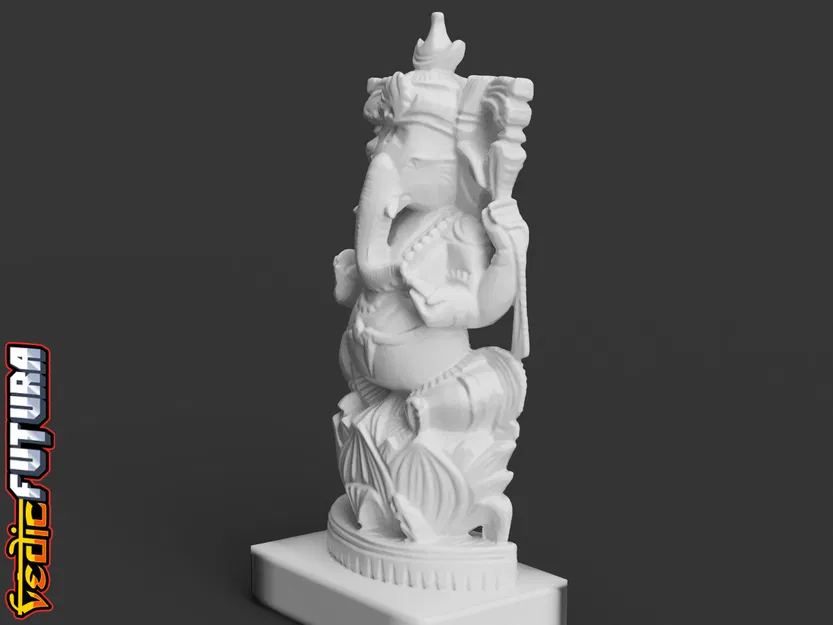 Ganesha Ngự Sen Vương Miện Trăng Lưỡi Liềm - Image 3