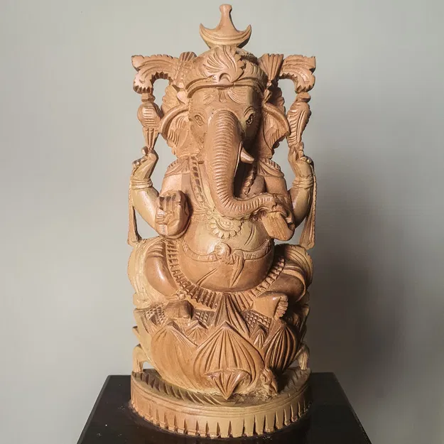 Ganesha Ngự Sen Vương Miện Trăng Lưỡi Liềm - Image 5