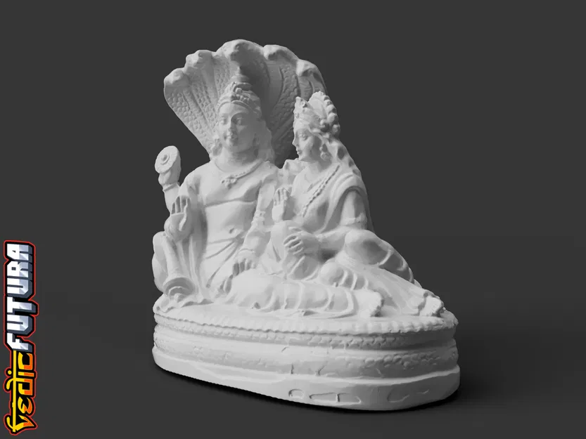 Vishnu & Lakshmi Tựa Lưng Trên Rắn Thần Shesha - Image 3