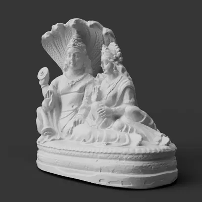 Vishnu & Lakshmi Tựa Lưng Trên Rắn Thần Shesha