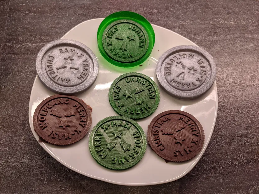 Đồng xu Giáng Sinh tùy chỉnh kèm khuôn sô cô la tùy chọn - Image 1