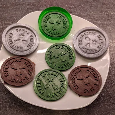 Đồng xu Giáng Sinh tùy chỉnh kèm khuôn sô cô la tùy chọn