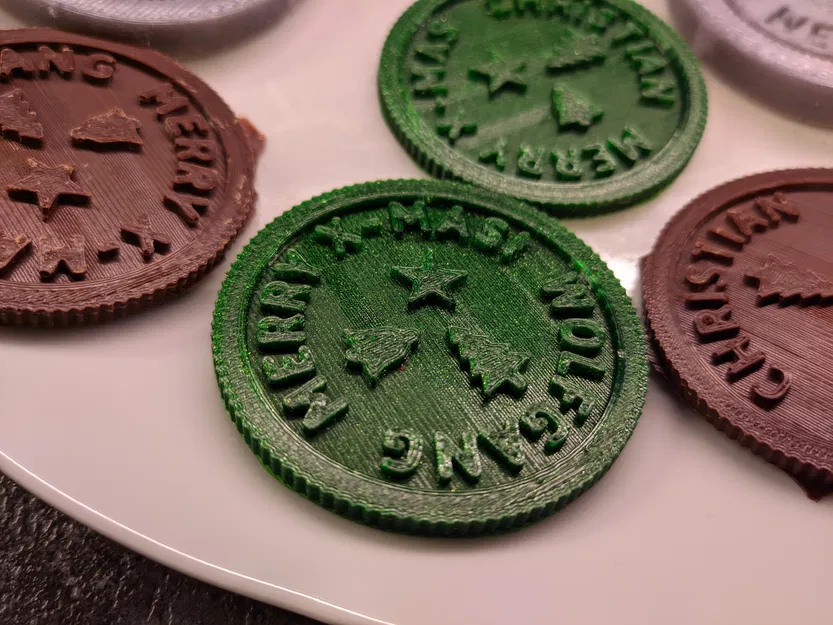 Đồng xu Giáng Sinh tùy chỉnh kèm khuôn sô cô la tùy chọn - Image 3