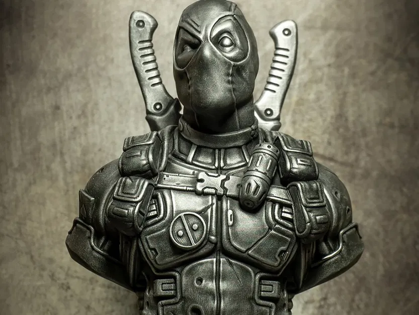 Tượng Bán Thân Deadpool (Bản Remaster Không Cần Hỗ Trợ) (STL) - Image 1