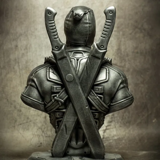 Tượng Bán Thân Deadpool (Bản Remaster Không Cần Hỗ Trợ) (STL) - Image 3
