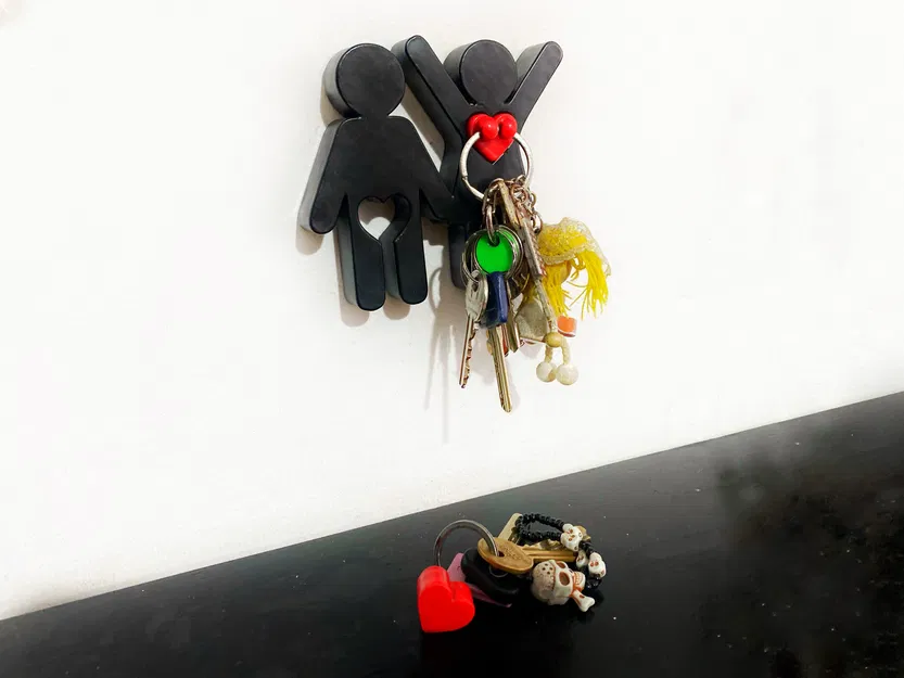 Giá Treo Chìa Khóa Nhà Kèm Móc Khóa "Couple" - Image 2