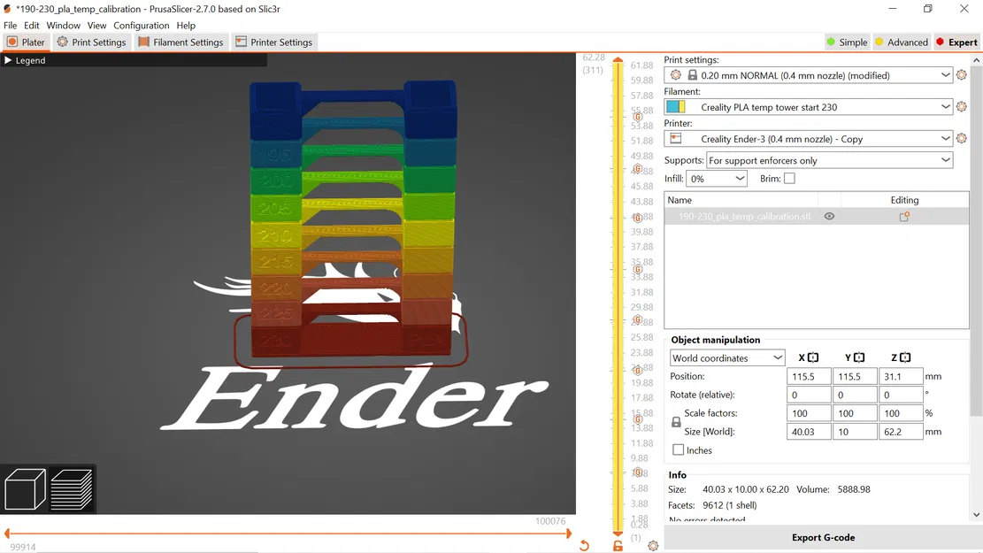 Tháp Nhiệt Độ PLA Ender 3 - Image 1