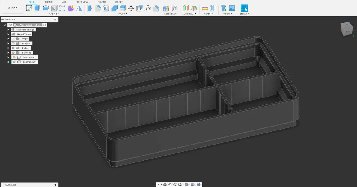 File Fusion 360 tùy chỉnh bộ chia khay Ikea Alex - Image 2