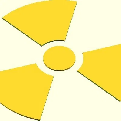 Biểu Tượng Phóng Xạ (Radioactive Trefoil - OpenSCAD)