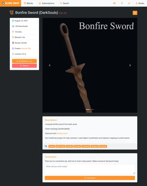 Kiếm Lửa Trại (DarkSouls) - Mô hình 3D - Image 3