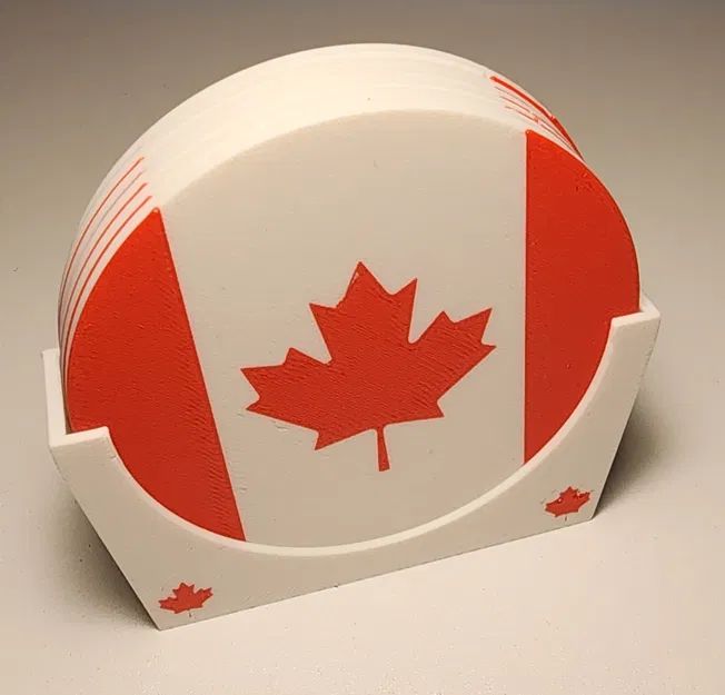 Bộ đế lót ly cờ Canada có đế cắm - Image 2