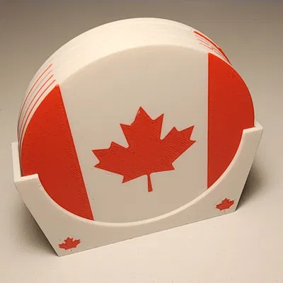 Bộ đế lót ly cờ Canada có đế cắm