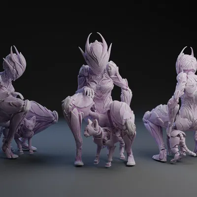 Mô hình Mecha và Mèo