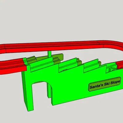 Mô hình Xe trượt tuyết & Cáp treo Giáng Sinh Zig-Zag