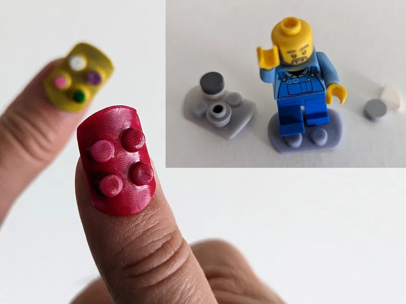 Móng Tay Bấm Kiểu LEGO Cho Ngón Cái - Image 1
