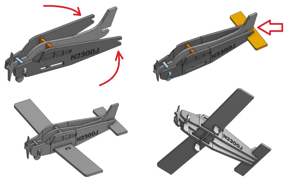 Mô hình máy bay Beechcraft Musketeer B23 dạng Kit Card - Image 2