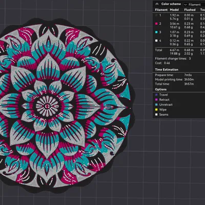 Đế Lót Ly/Tranh Treo Tường Mandala Hoa