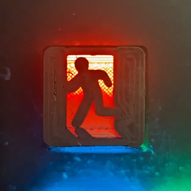 Keycap Nút Thoát Khẩn Cấp Hình Biển Báo Lối Ra - 2 Mảnh - Image 1