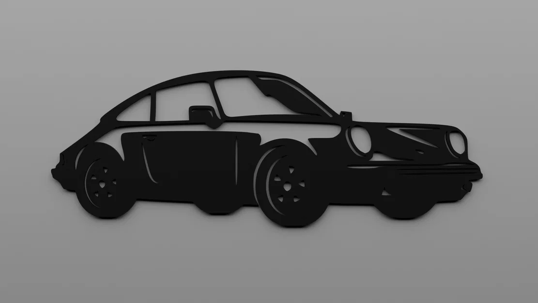 Trang trí tường hình bóng Porsche 911 cổ điển - Image 1