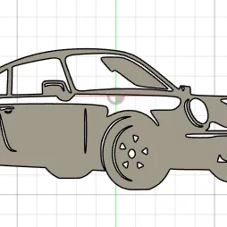 Trang trí tường hình bóng Porsche 911 cổ điển