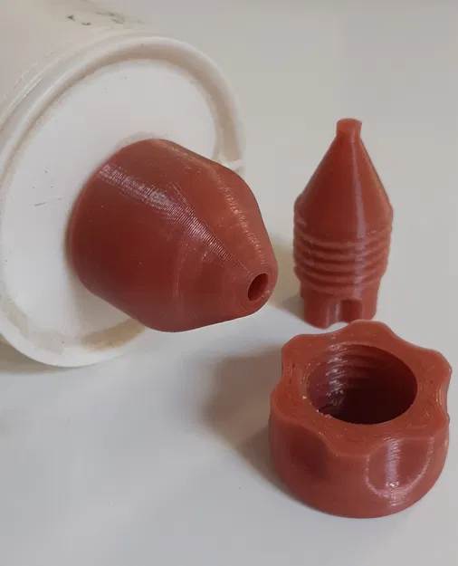 Đầu Phun Keo Silicone, Vệ Sinh & Nắp Có File FreeCAD (RT) - Image 1