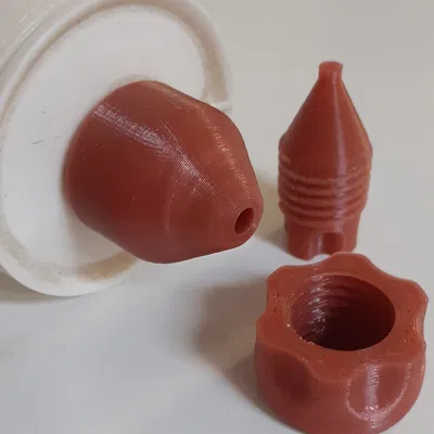 Đầu Phun Keo Silicone, Vệ Sinh & Nắp Có File FreeCAD (RT)