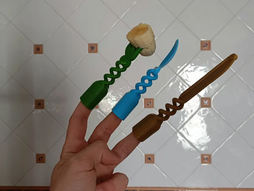 Bộ Muỗng Nĩa Họa Tiết Xoắn Ốc Ngón Tay - Image 3