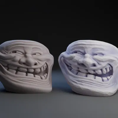 Mô hình Trollface Độ Chi Tiết Cao và Thấp