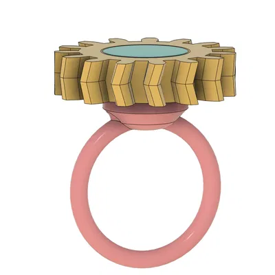 Nhẫn Fidget - Bánh Răng In Liền Với Ốc Vít